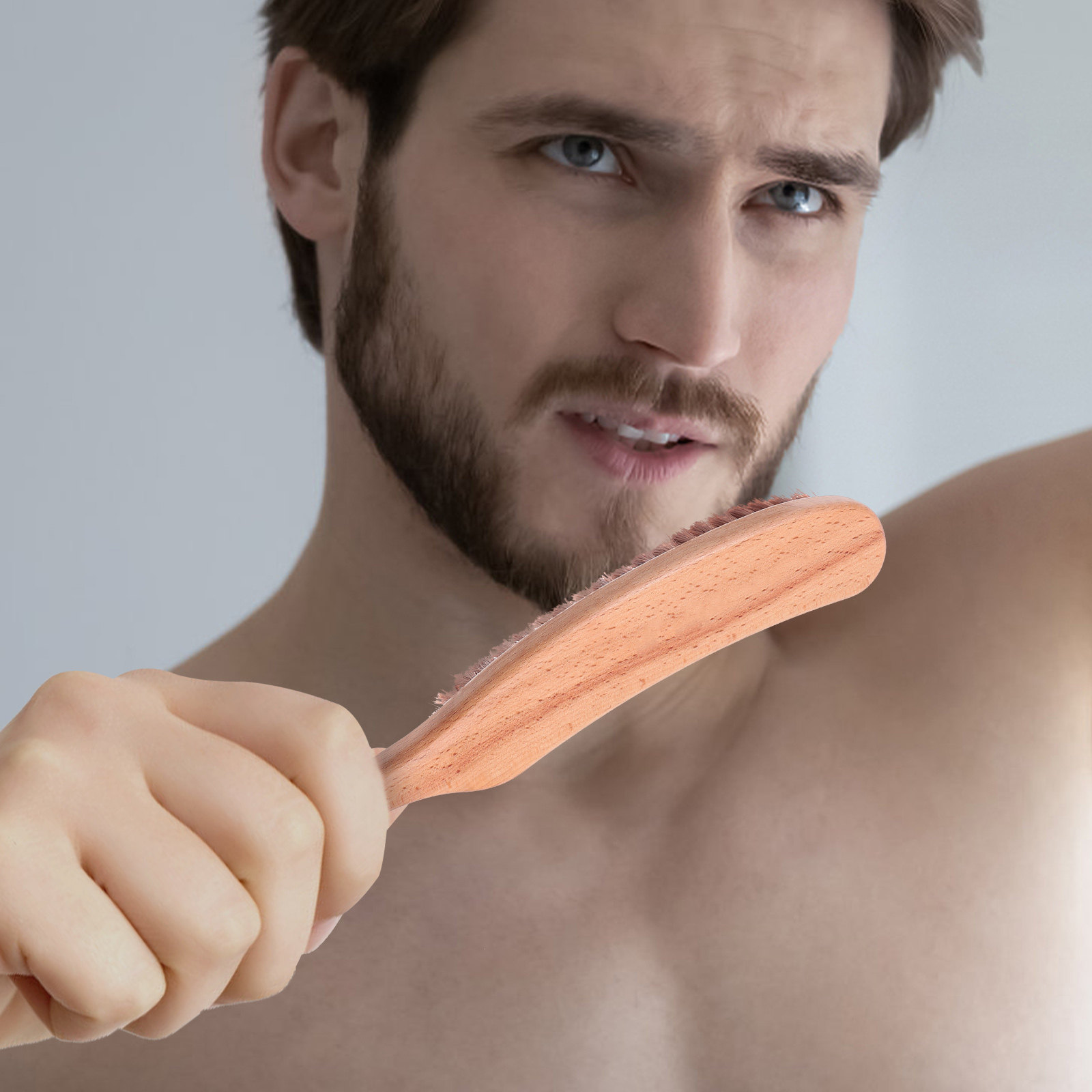 Mens Grooming Barber - 1 Brosse à barbe en nylon