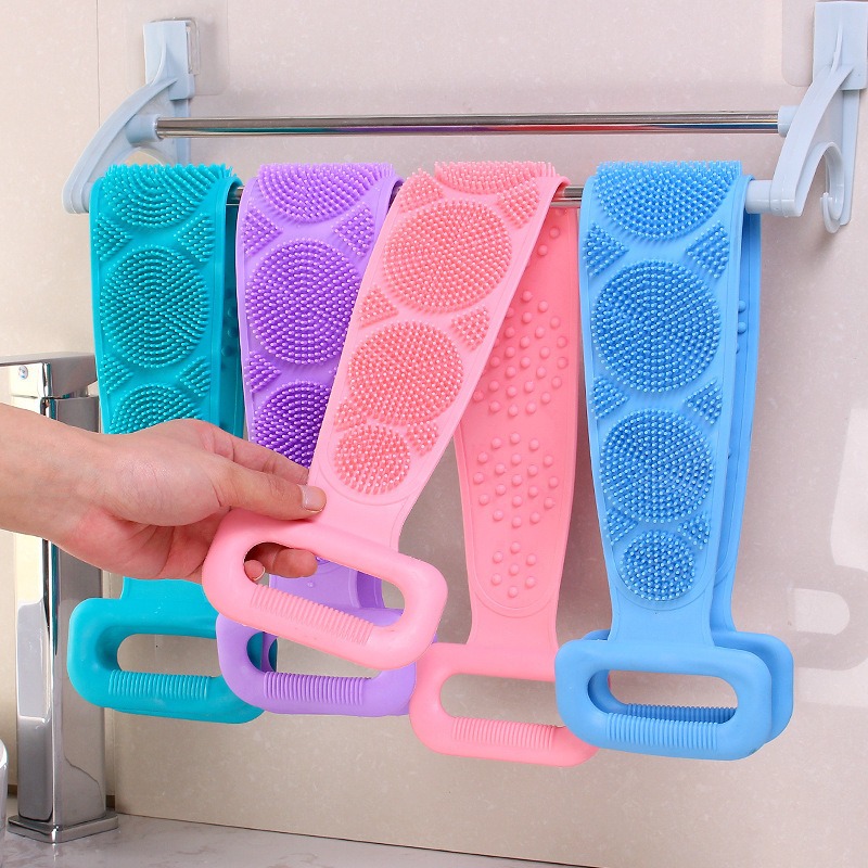 Exfoliating Scrub Mens - Éponge de douche longue en silicone,